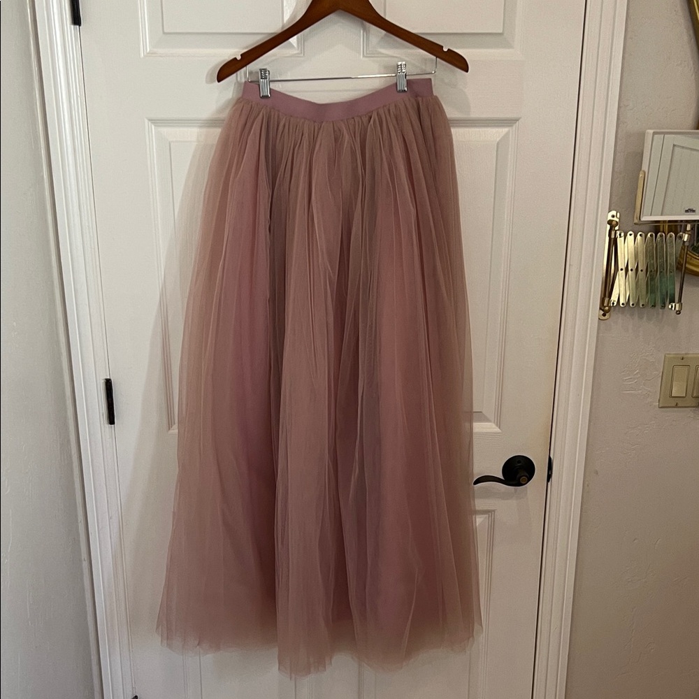 Dusty Pink Long Tutu Party Evening Tulle Skirt XXL - Picture 7 of 7